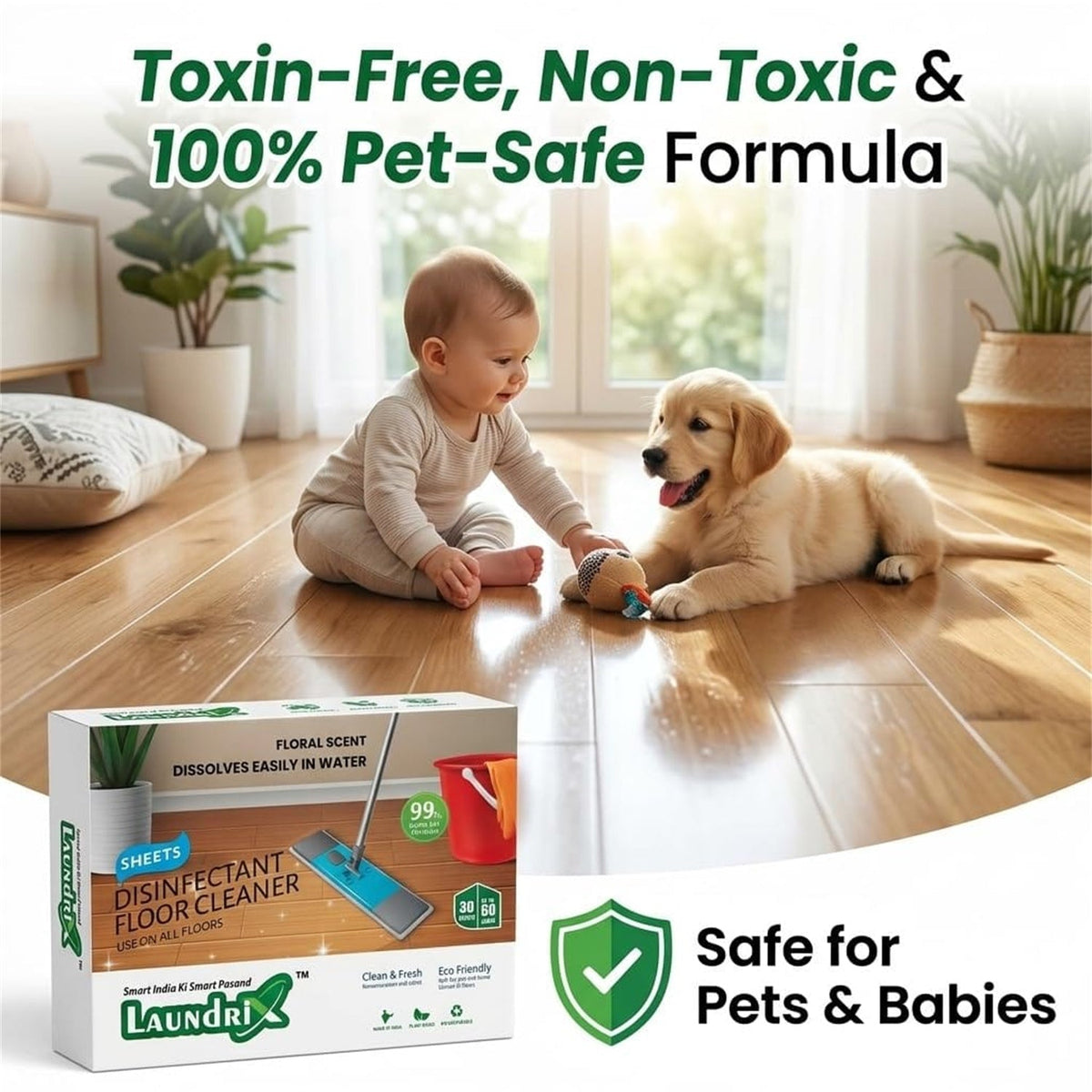 Eco-friendly concept for floor cleaning sheets