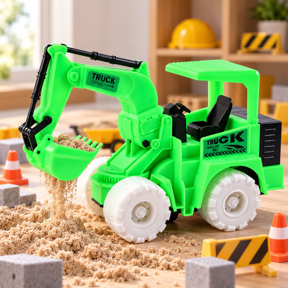 Excavator toy feature view