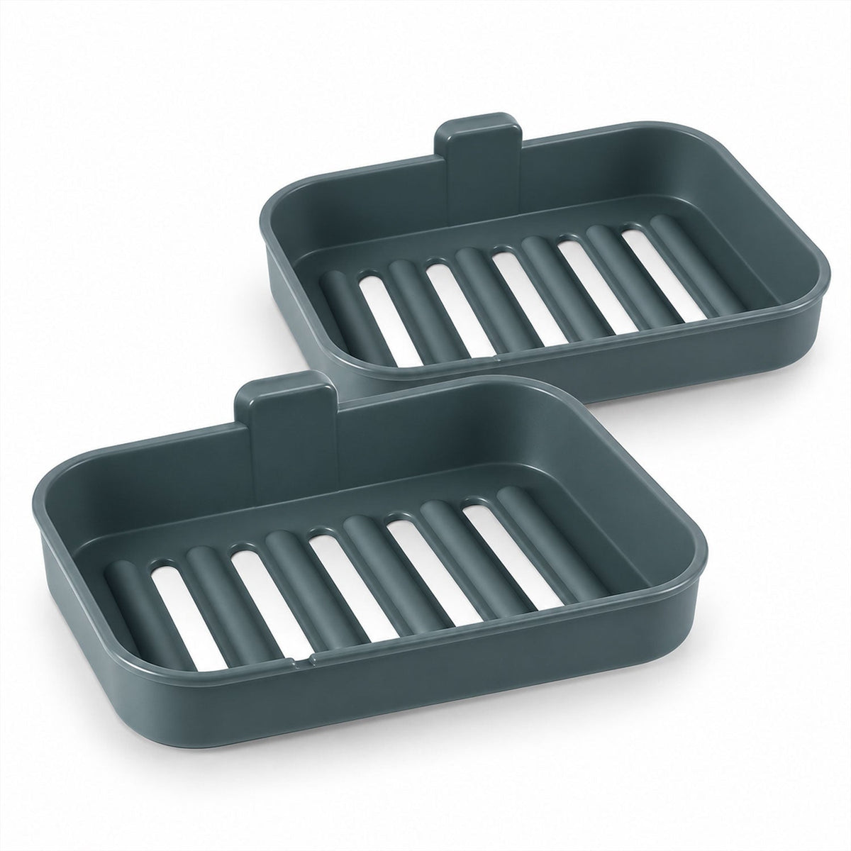 Wall mounted draining soap dish set - white background