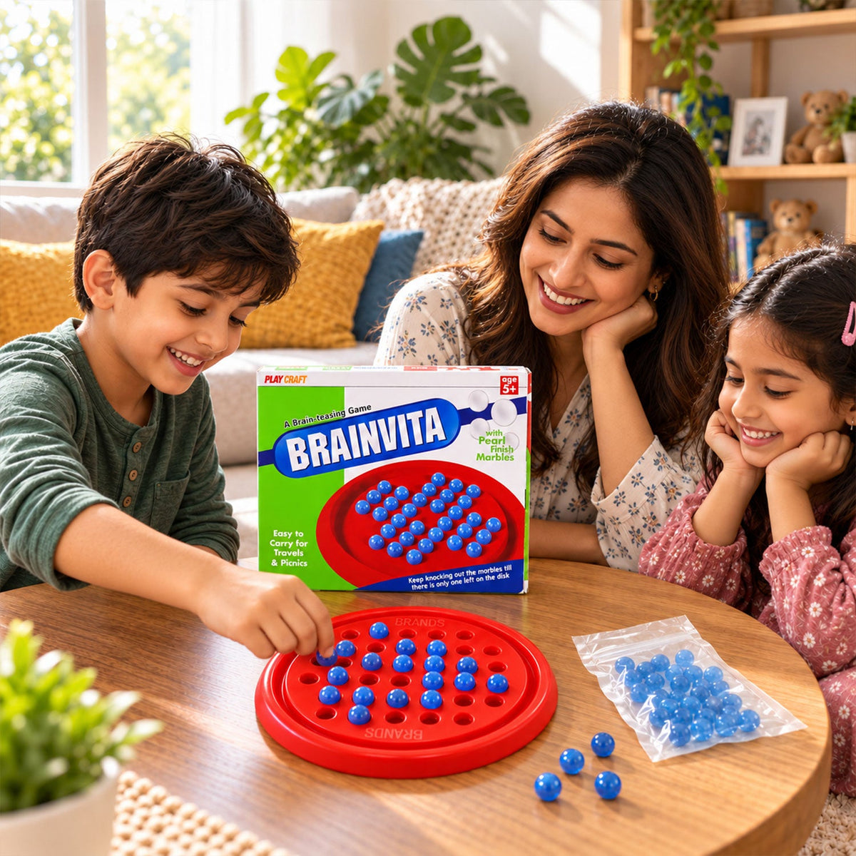 Marble solitaire board game logic puzzle