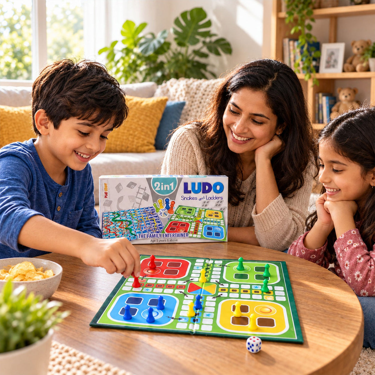 Ludo snakes ladders foldable board game family