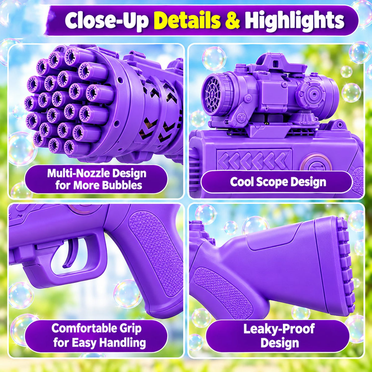 Bubble gun trigger detail