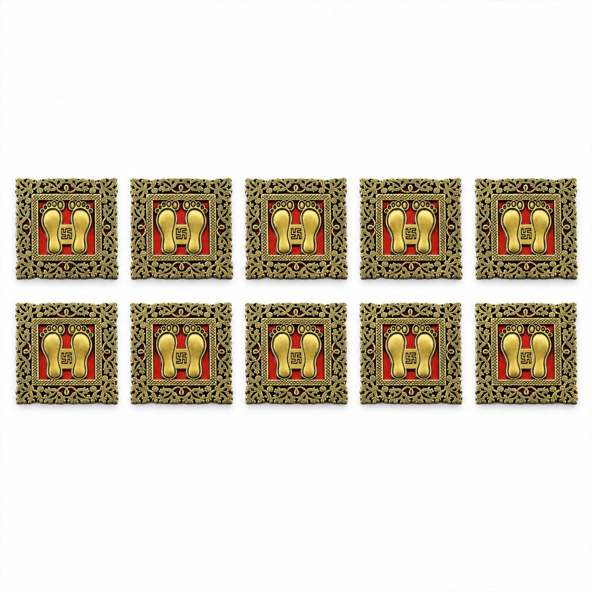 Gold Border Pooja Stickers