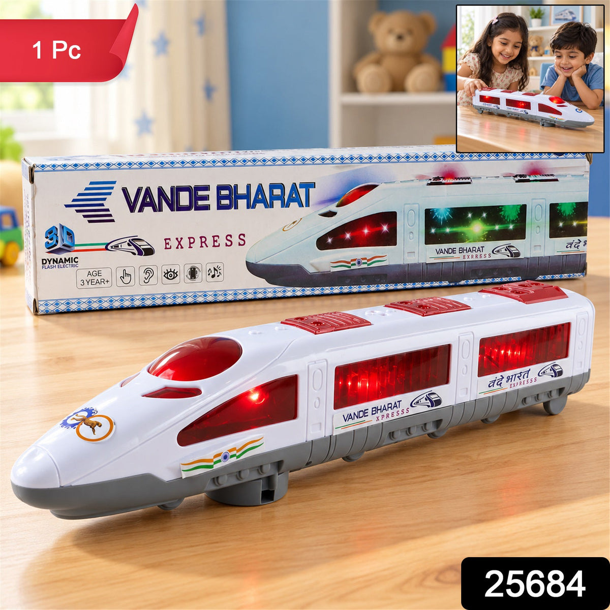 Bullet train toy with illuminated windows sku