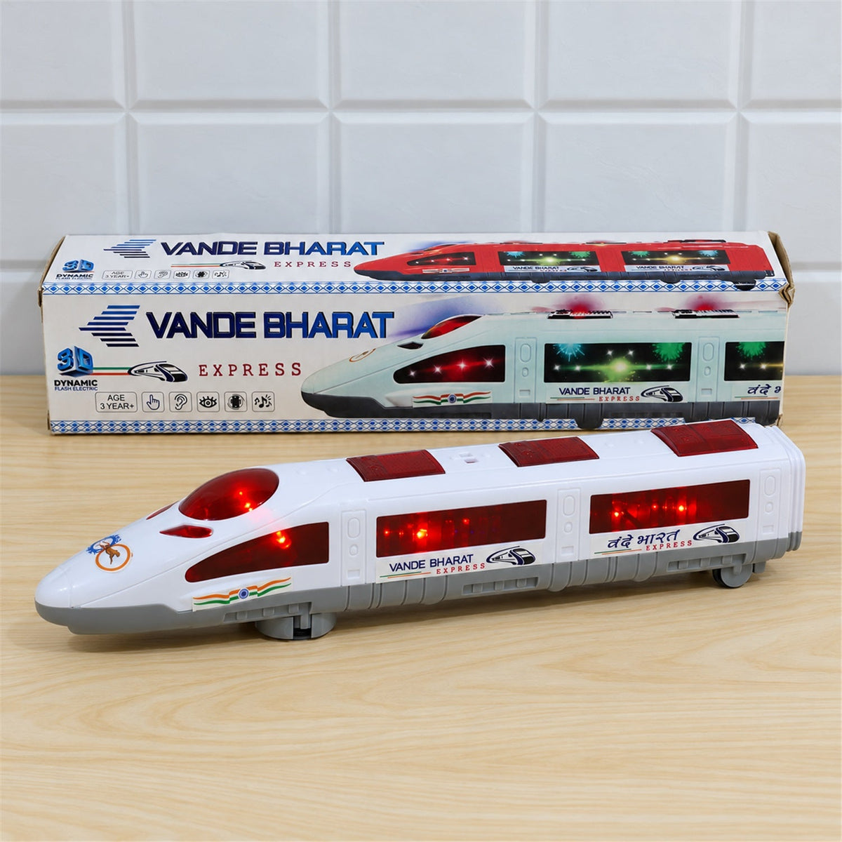 Bullet train toy with illuminated windows 08