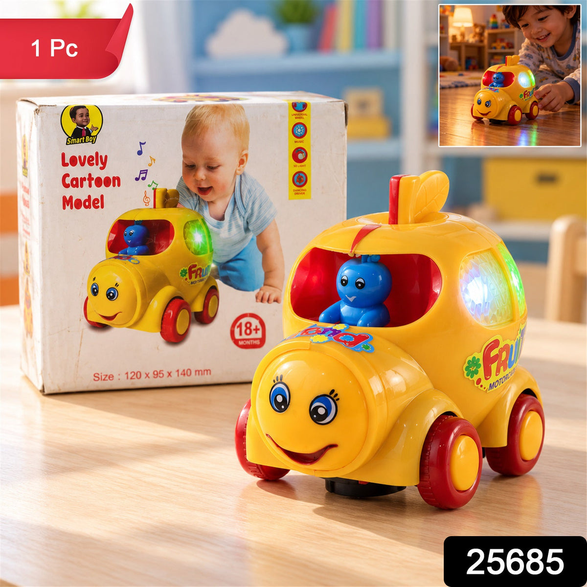 Yellow Light Up Toy Car