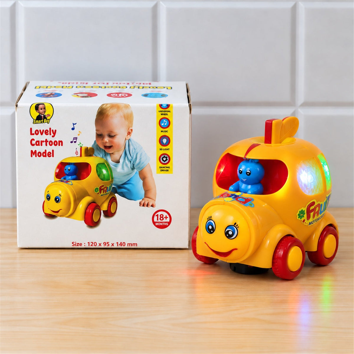 Yellow Fruit Musical Toy Car
