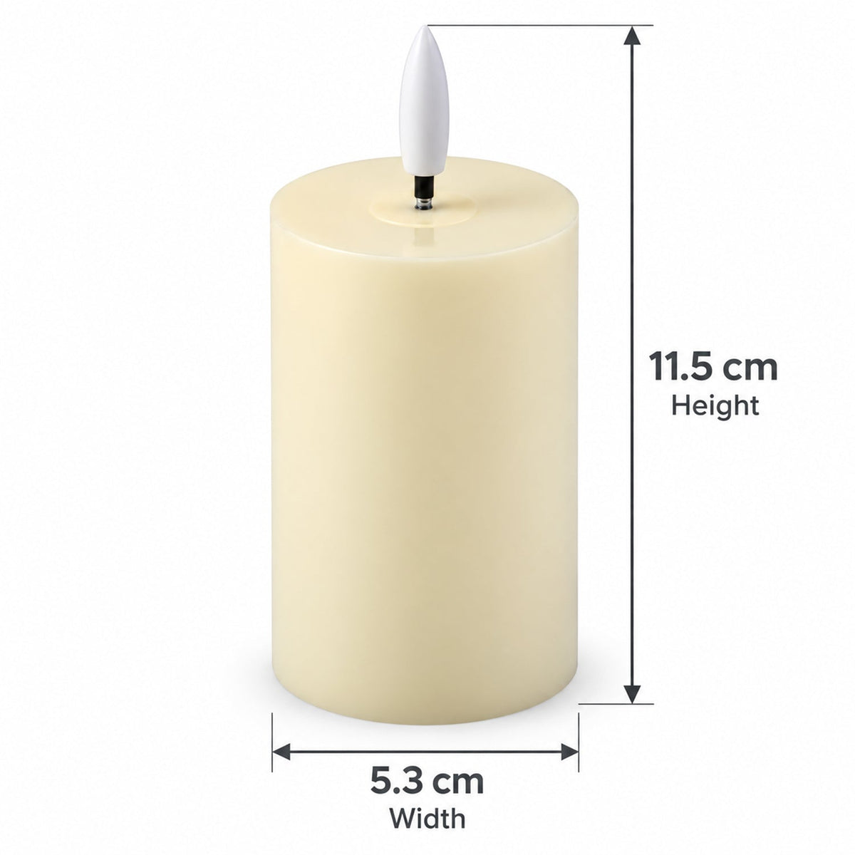 LED candle size guide
