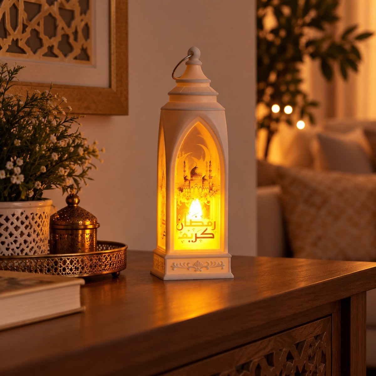 LED lantern candle detail
