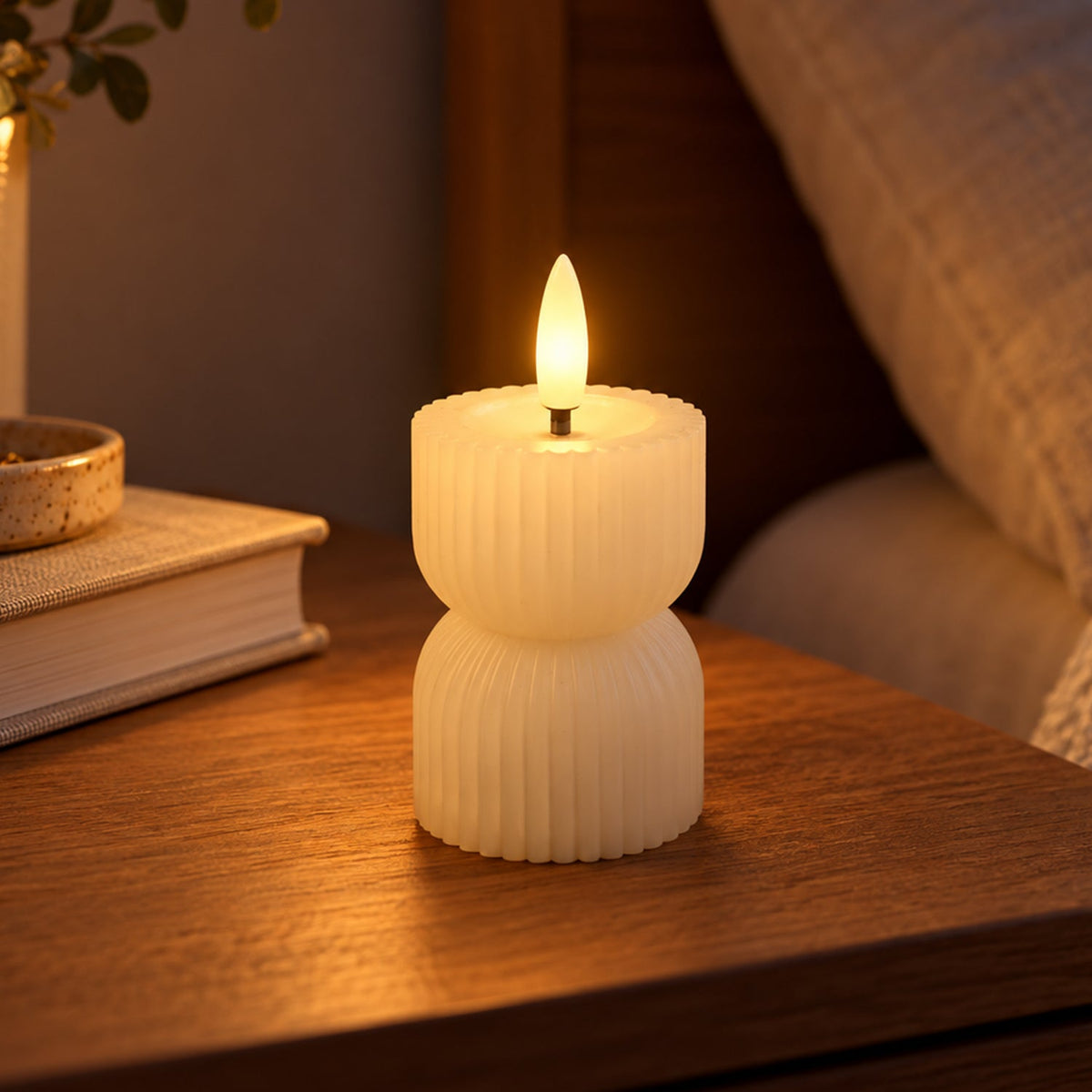 LED candle hourglass detail