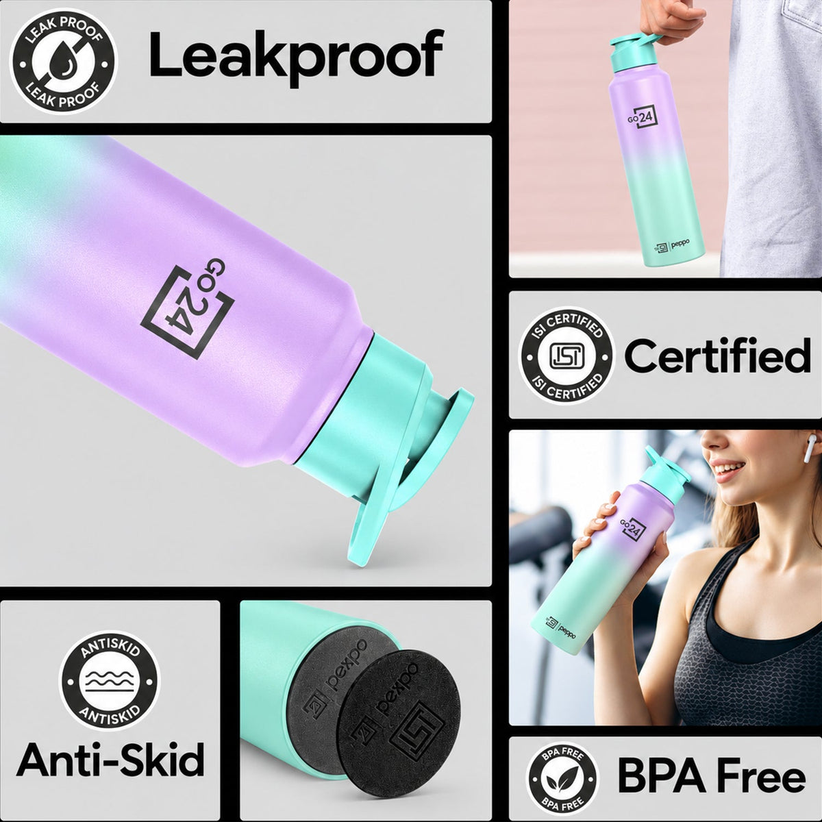 Pexpo travel water bottle