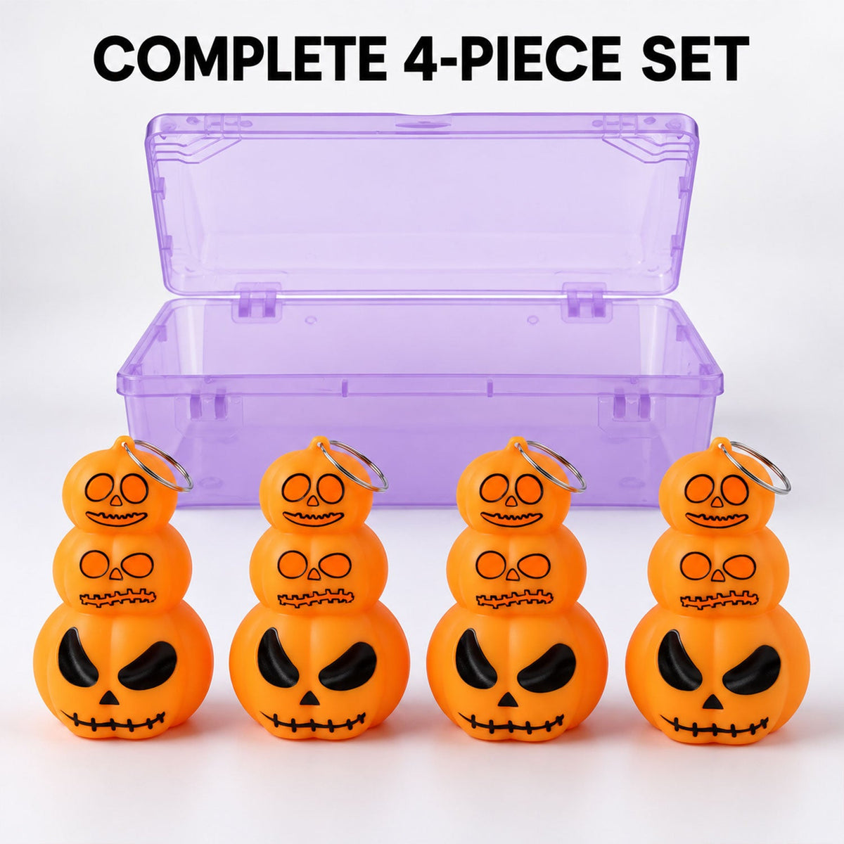 Single Halloween 3 Layer Pumpkin LED Hanging Light with orange glow