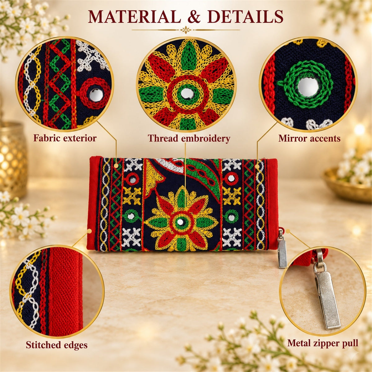 Clutch wallet white bg