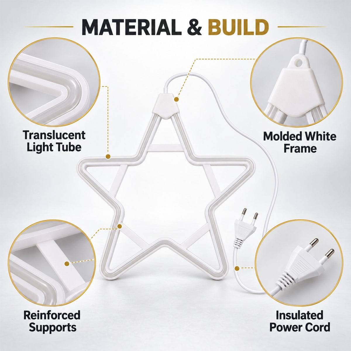 Star LED light white bg