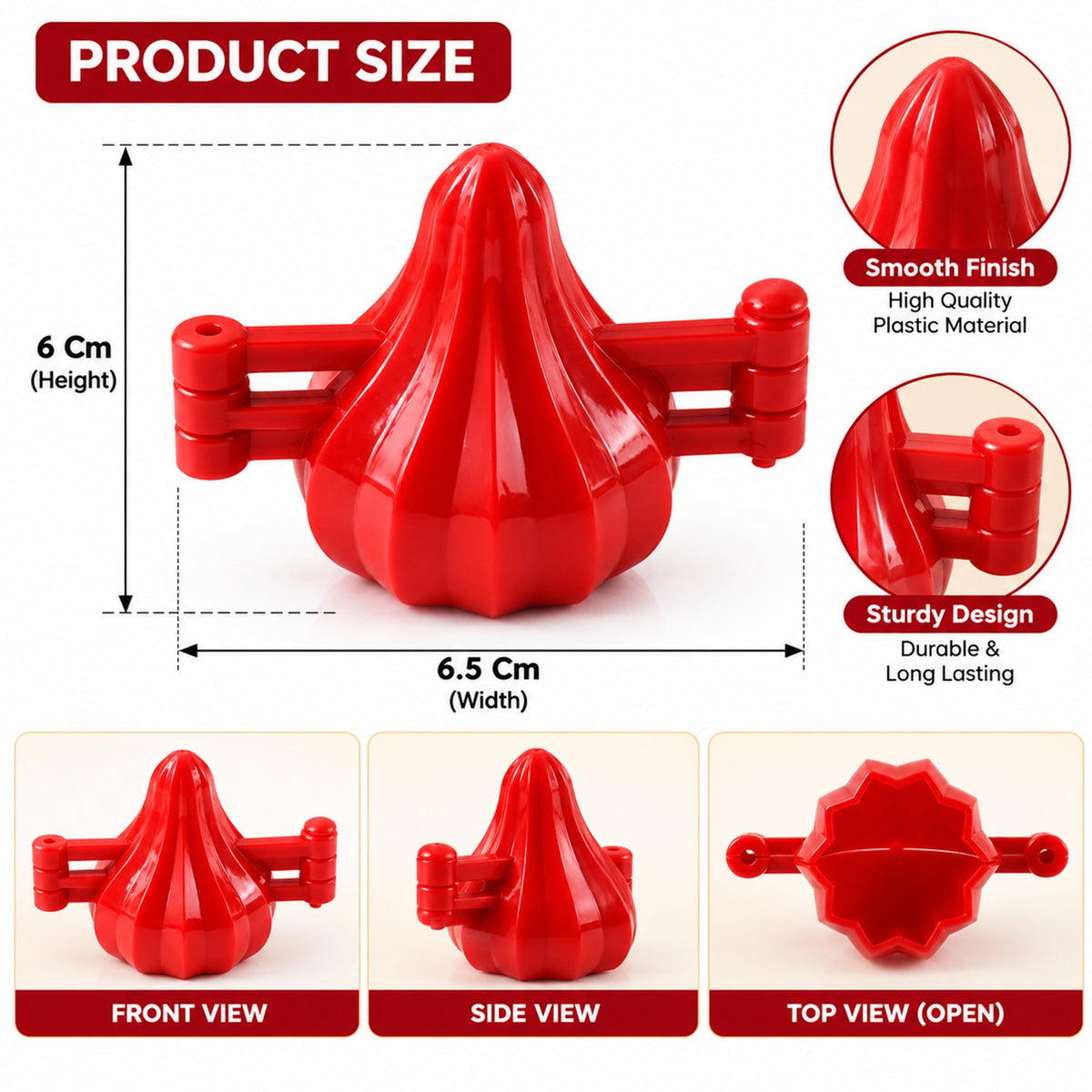Red Plastic Modak Maker Moulds