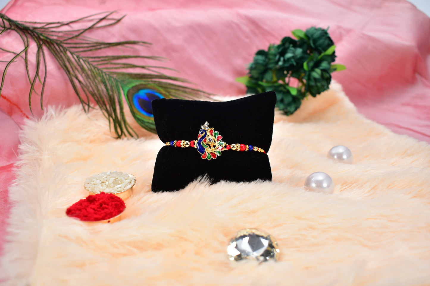Beautiful peacock design Rakhi for brothers and sisters