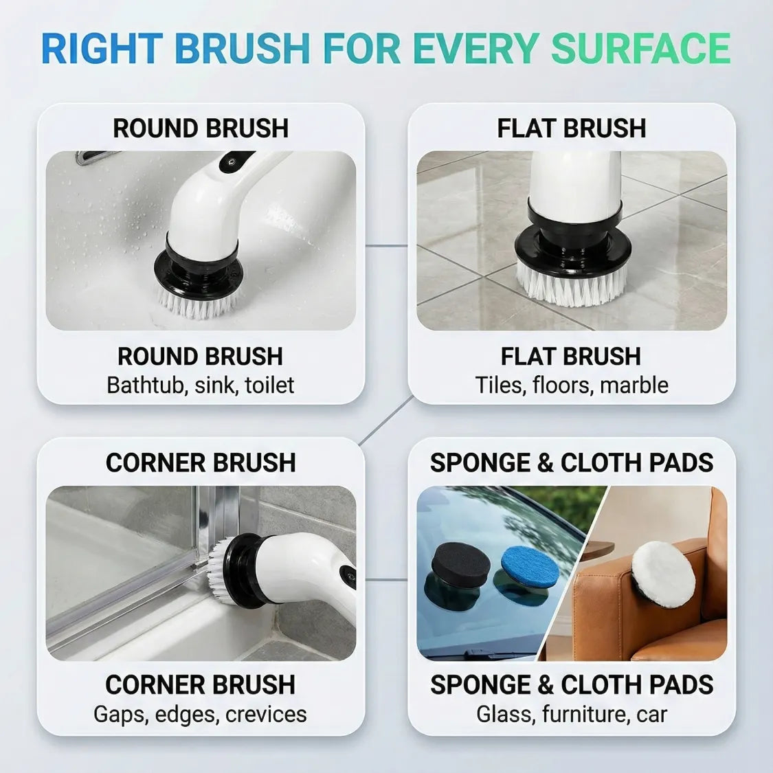 Rechargeable Rotating Cleaning Brush – 7 In 1