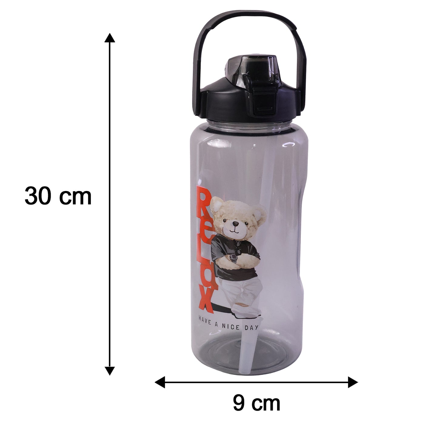 Plastic Water Bottle Set – BPA-Free, Leak-Proof, Cartoon Design for Kids & Gym (3 Pc Set)