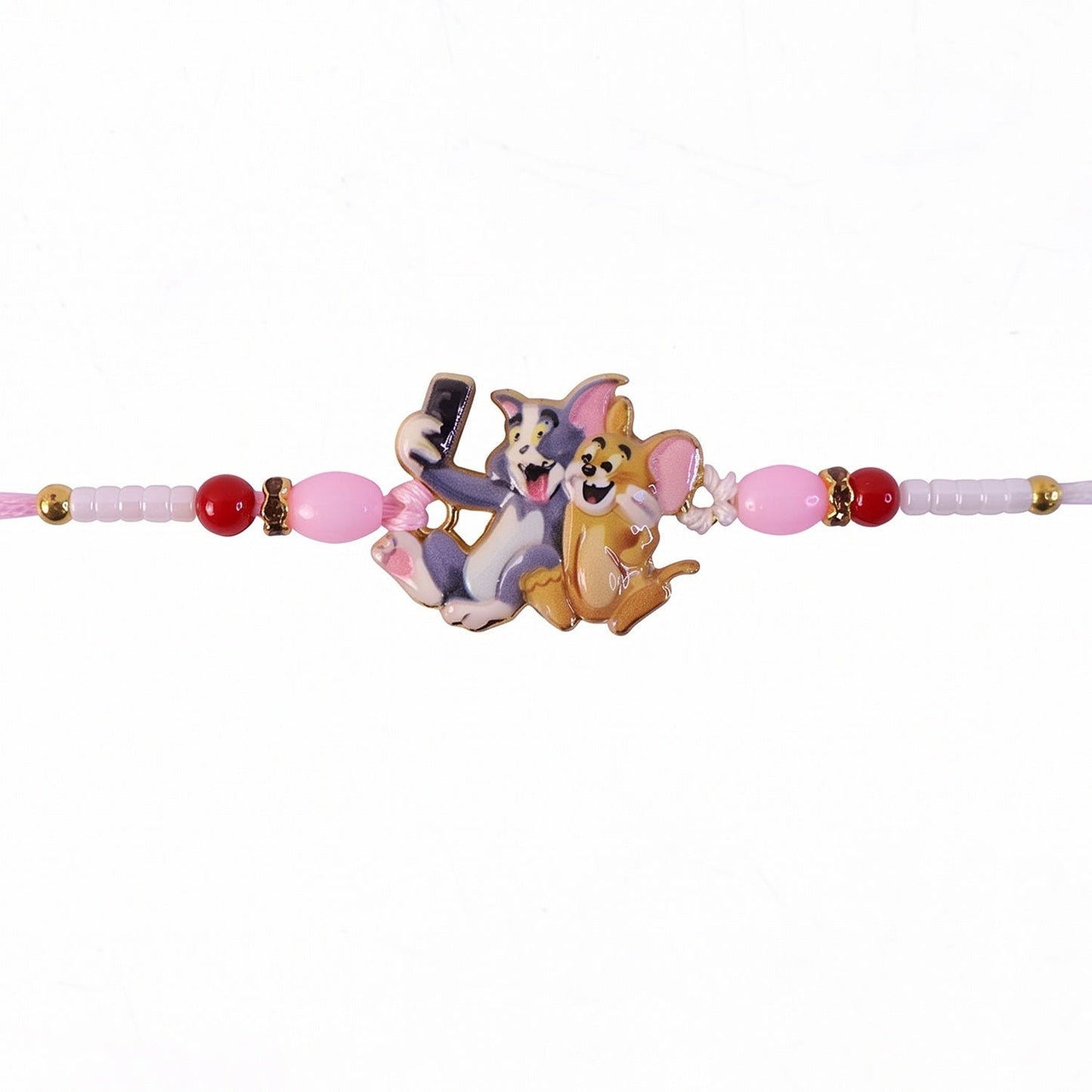Vibrant Kids Rakhi with cartoon cat and mouse in festive colors