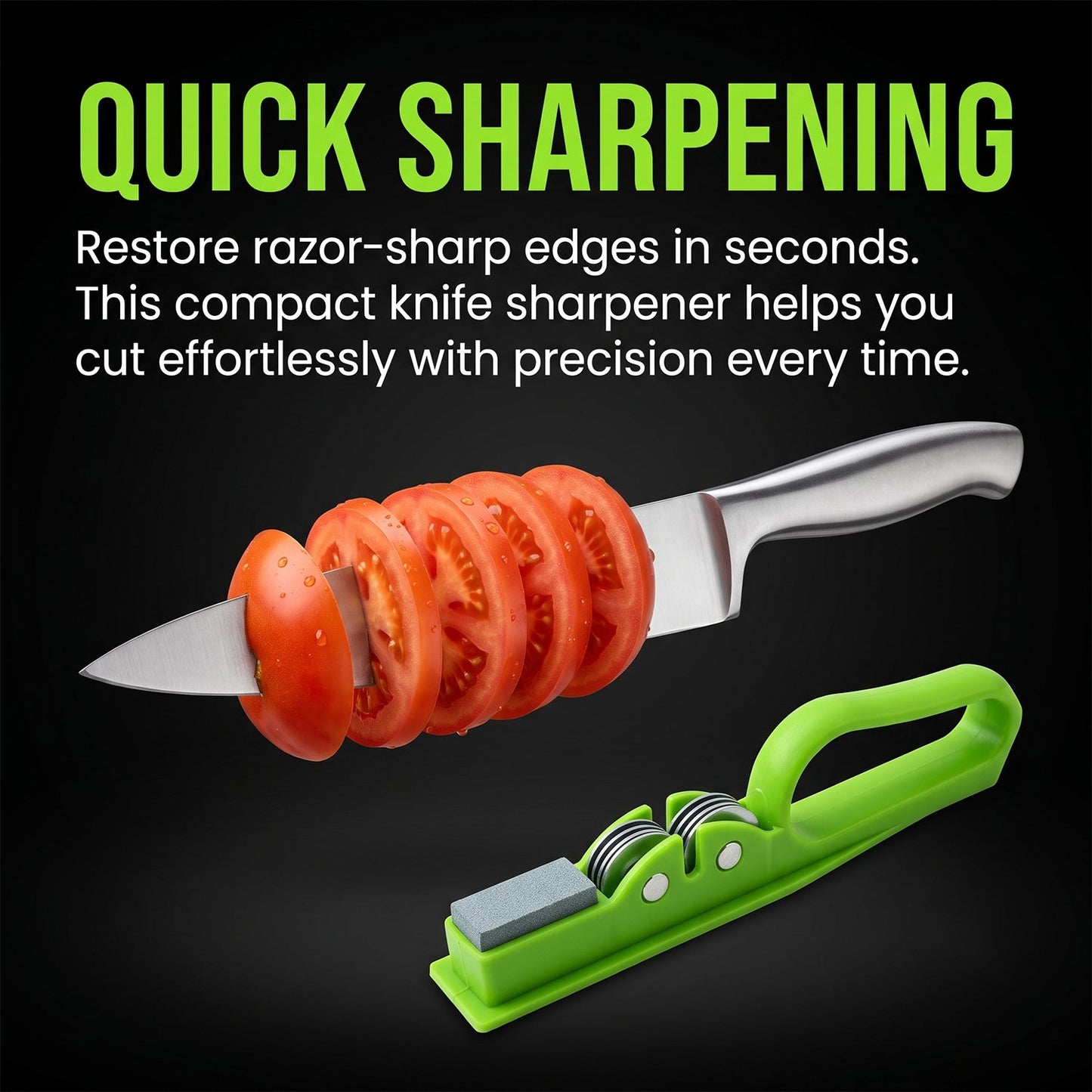 Handheld Knife Sharpener with Grip Handle, Manual Blade Sharpening Tool (1 Pc)