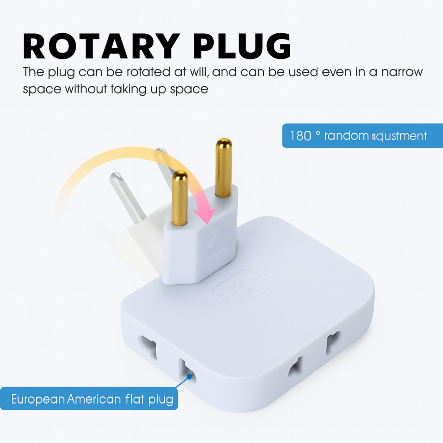180° Swivel Travel Plug Adapter 15A 250V Universal Multi Plug Converter