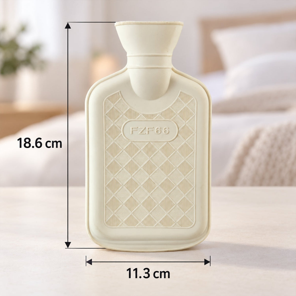 Compact Rubber Hot Water Bag with Textured Surface & Screw Stopper (1 Pc)