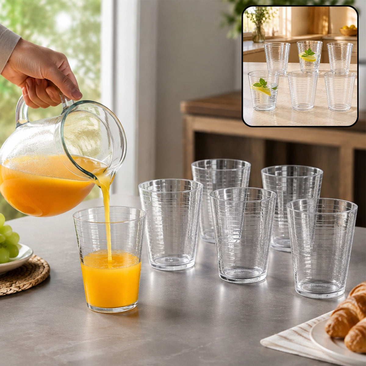 Apex Pyramid Ringo Plastic Glass – 300ml Approx | Durable, Crystal-Clear Tumbler