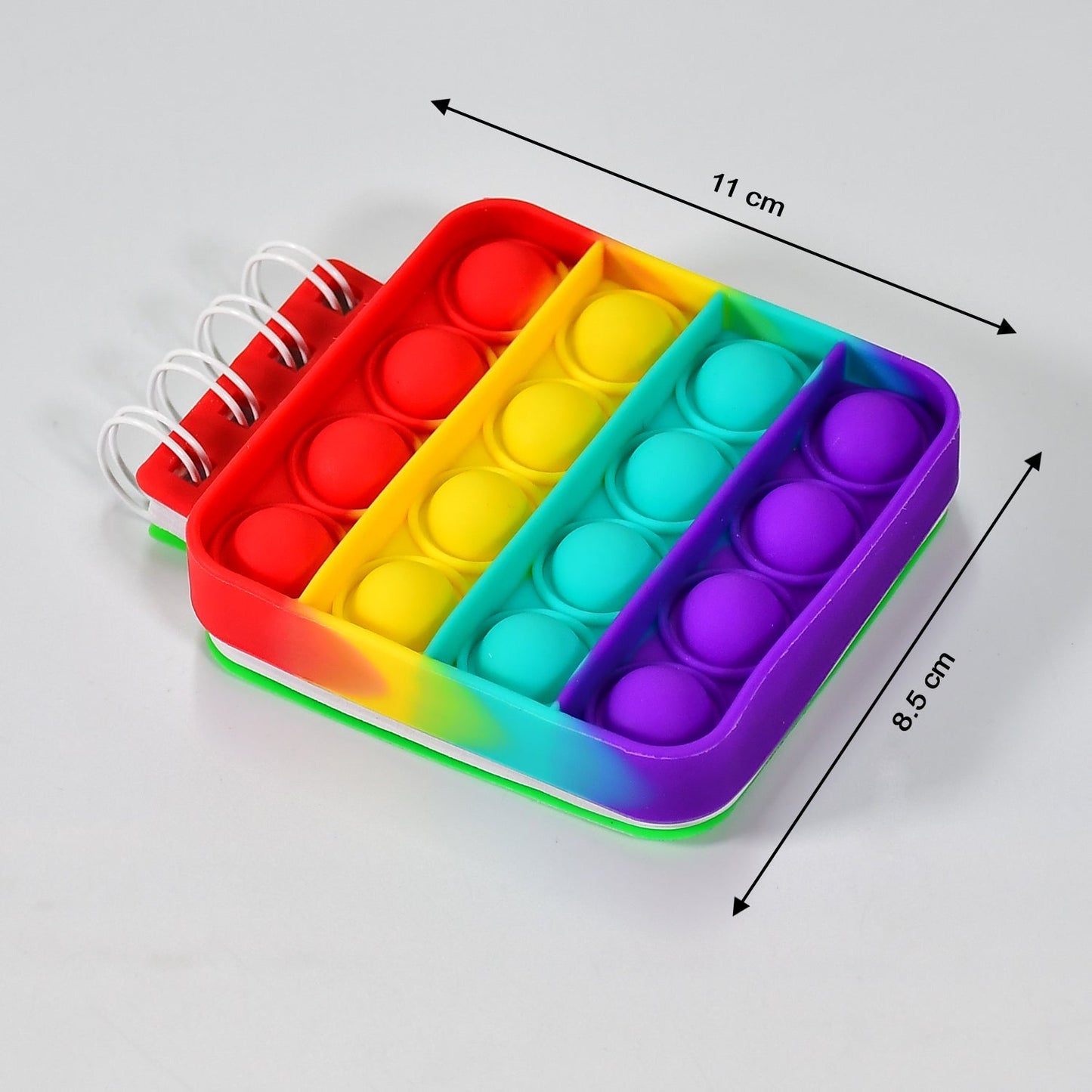 Fidget toy book with bubble push