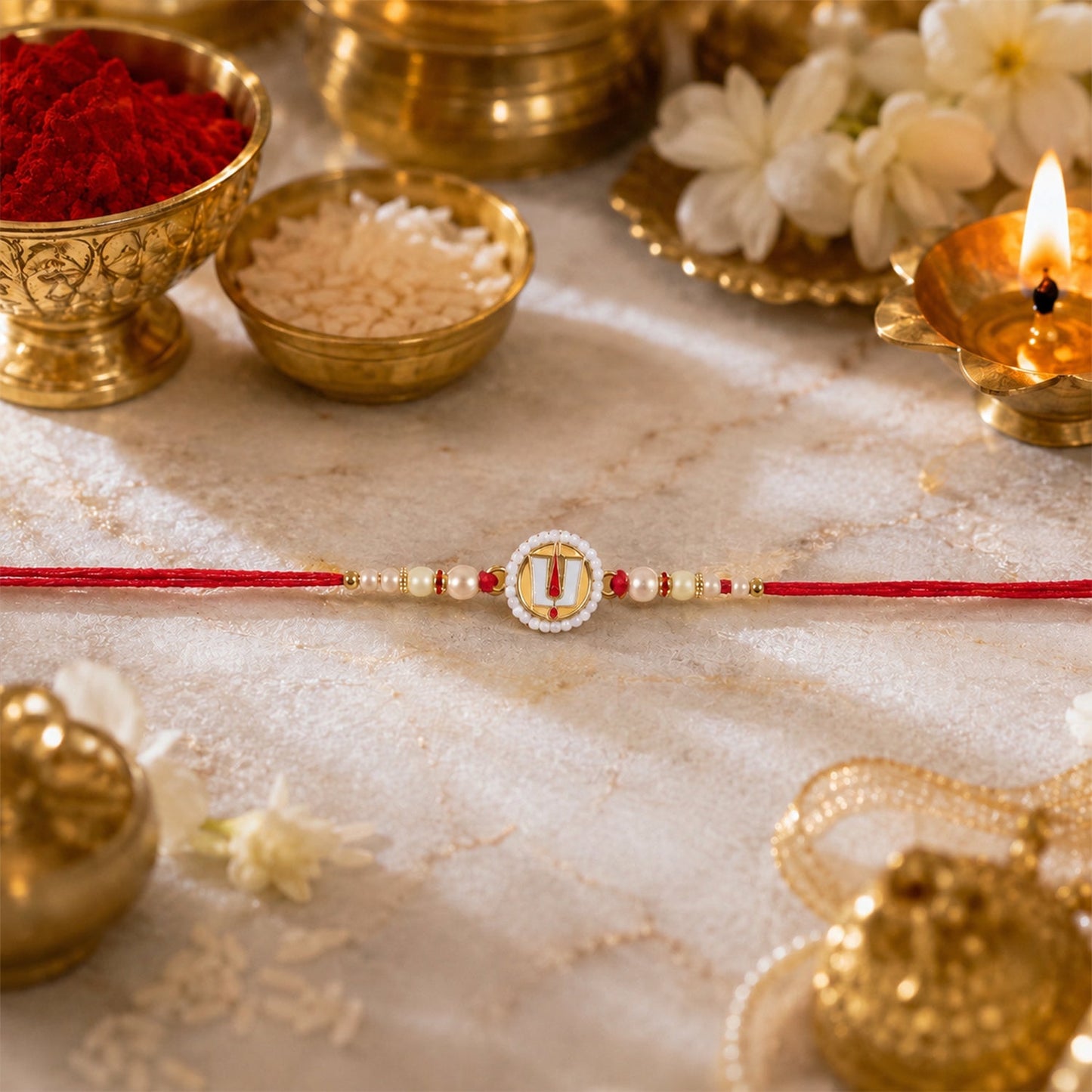 Festive Tirupati Balaji Namam Rakhi suited for Raksha Bandhan celebration