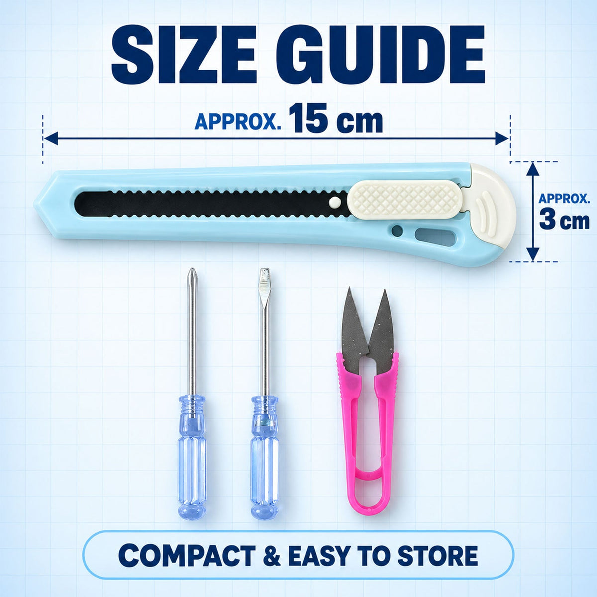 Mini Tool Kit with Screwdrivers Cutter and Thread Snips for Home (4 In 1)