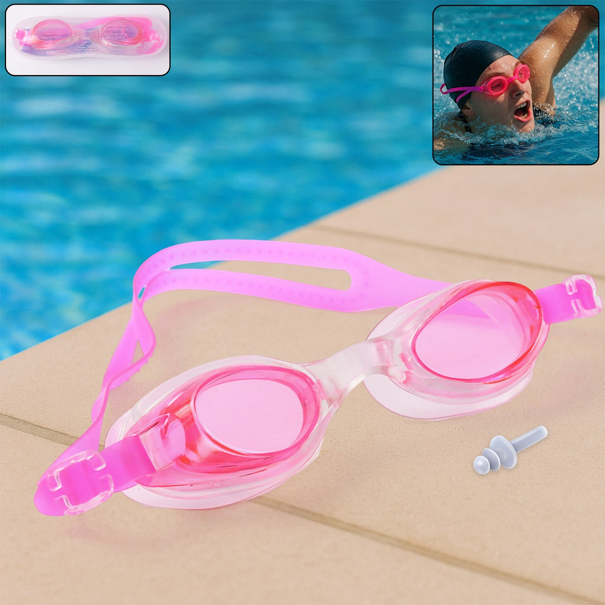 Adjustable Swimming Goggles for Kids Clear Vision & Anti-Fog