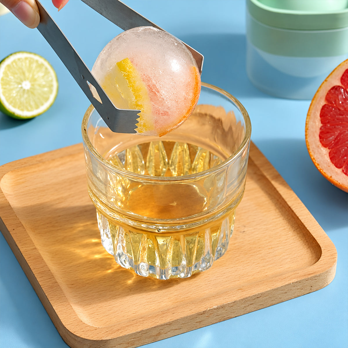 Silicone Ice Ball Mold with Removable Lid for Round Drink Ice Cubes (1 Pc)