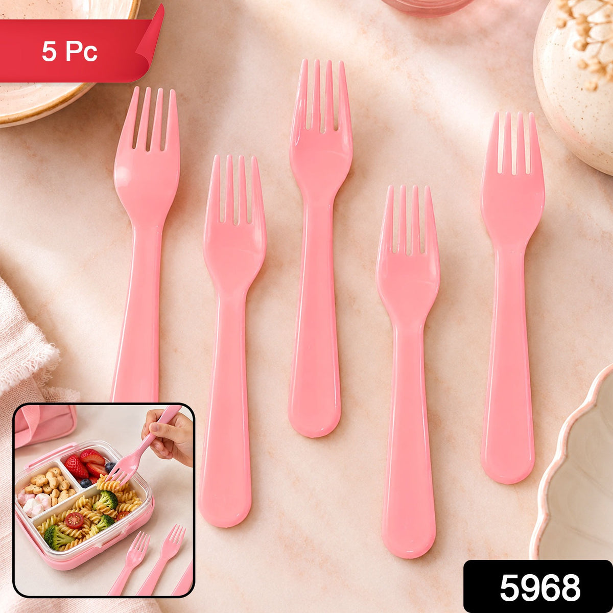 Plastic Fork Spoon, Baby Fork Spoon Dessert Spoon (5pc set)