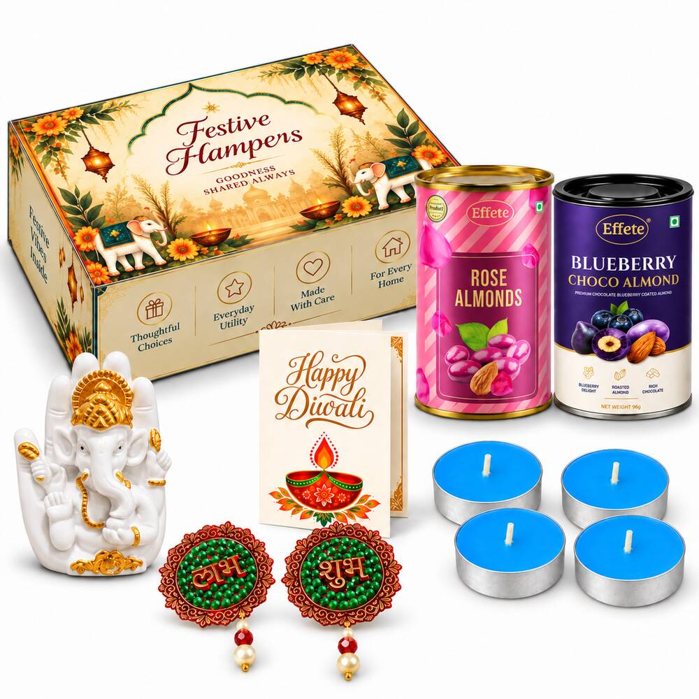 Rose Almond and Blueberry Almond Ganesh Hamper