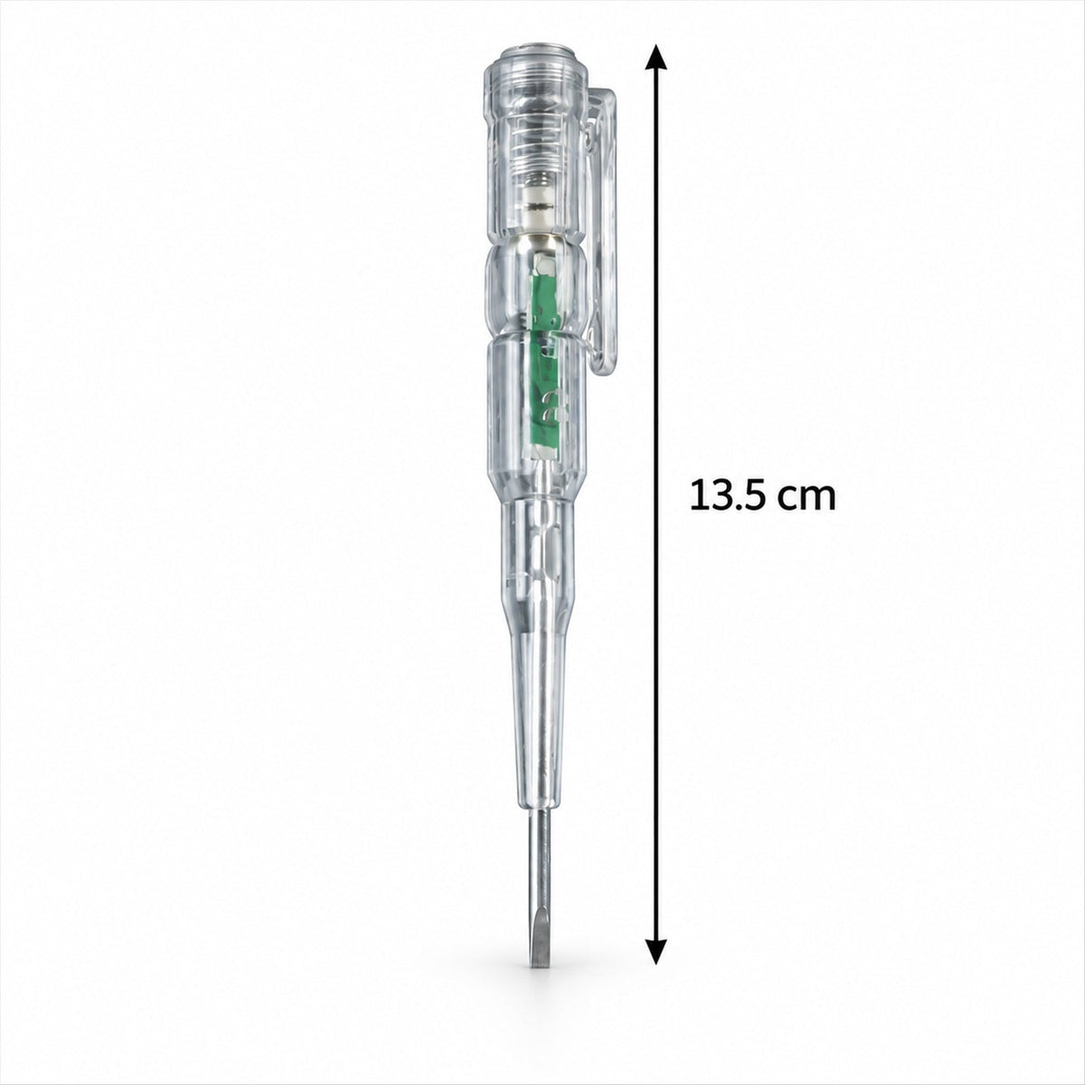 Electric Tester Screwdriver with Clear Handle and Pocket Clip Tool (1 Pc)