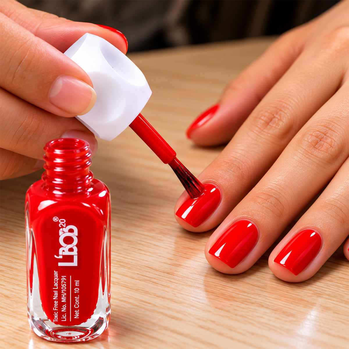 Classic Red Colour Nail Polish with Matte Finish & Brush Applicator (10 ML)
