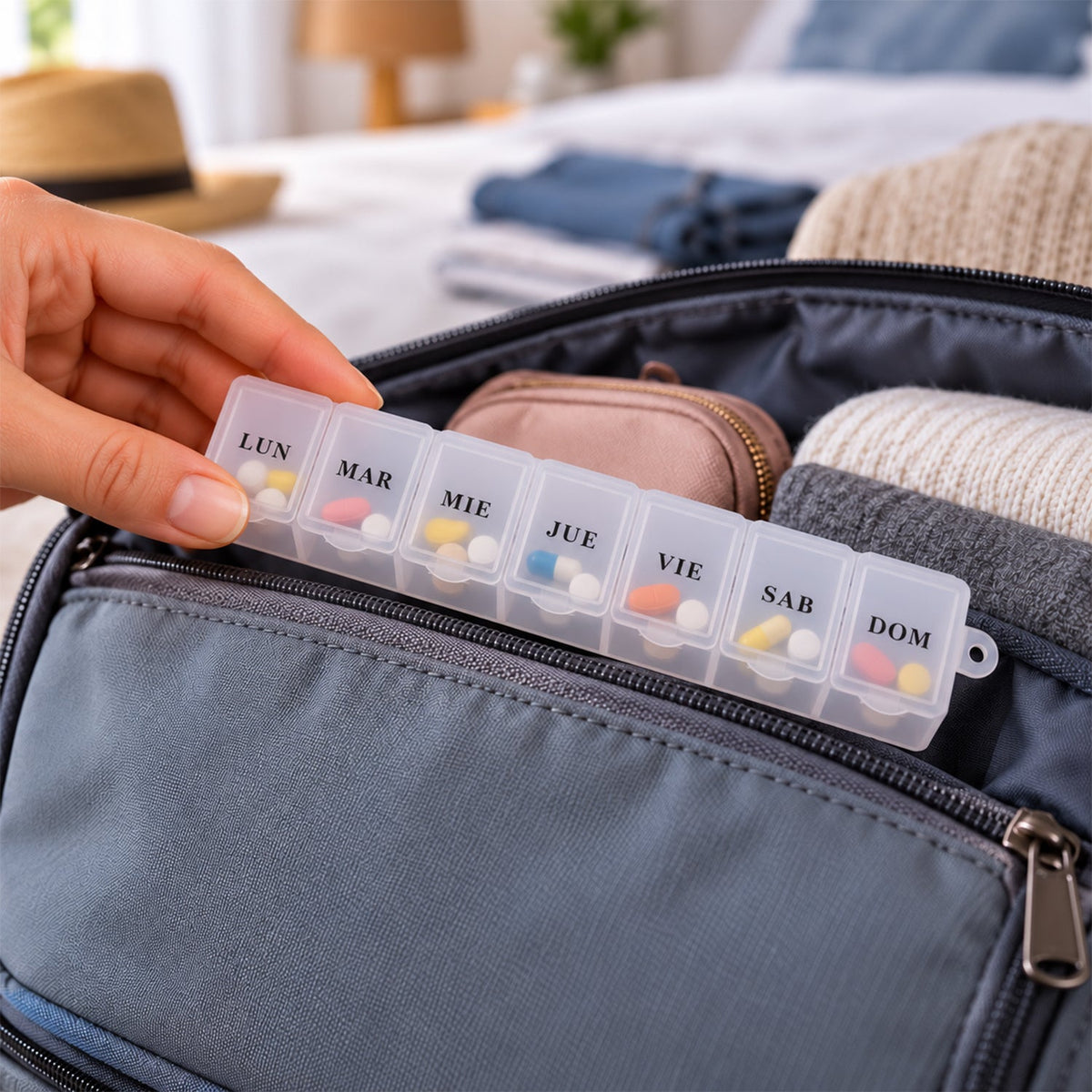 Weekly Pill Box with Individual Flip Lids for Travel Use (7 Compartment)