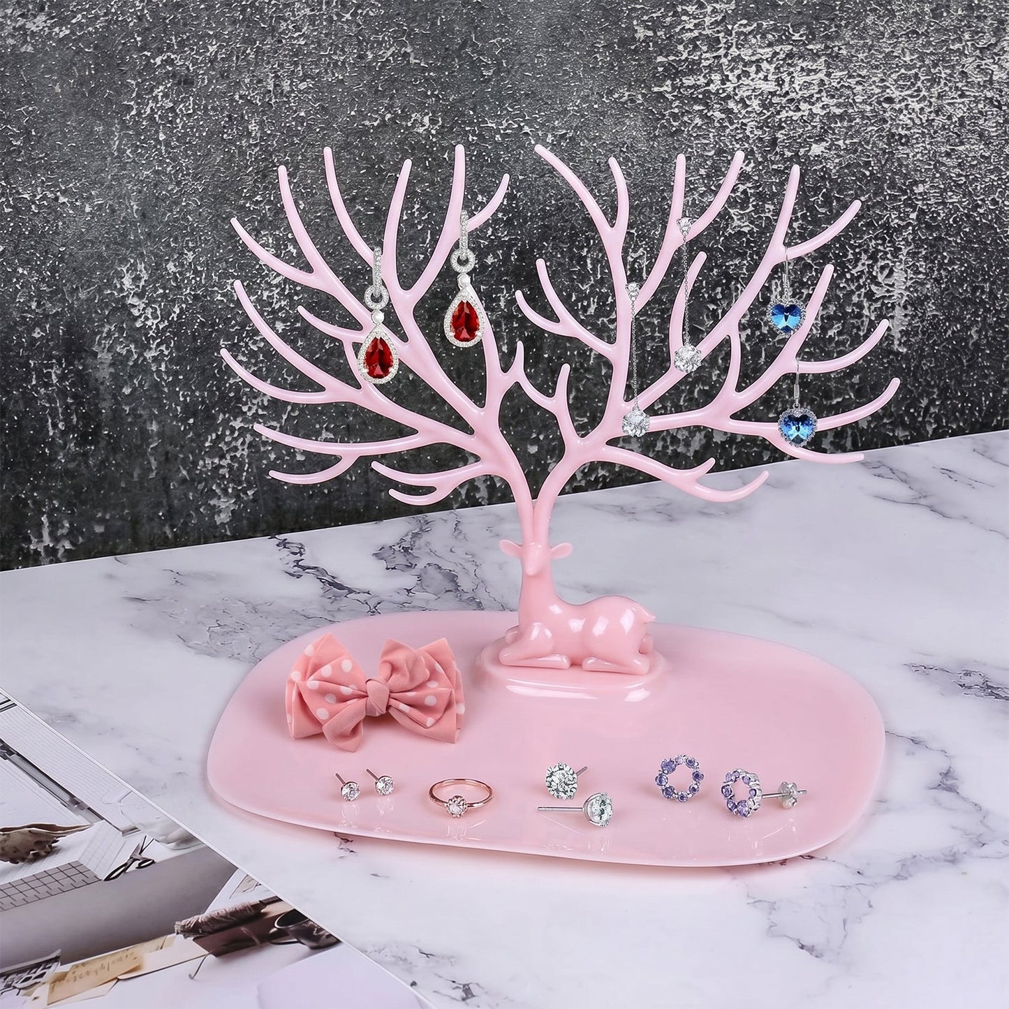 decorative antler design jewelry organizer stand