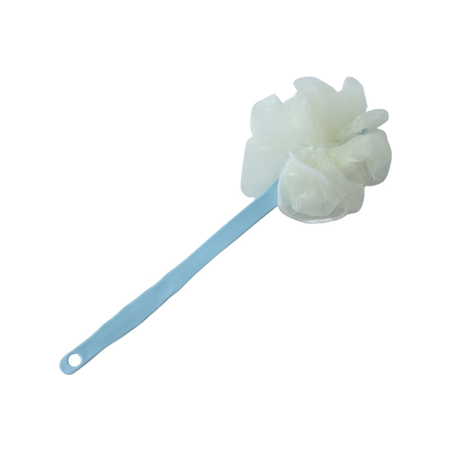 Exfoliating shower brush bristles close-up