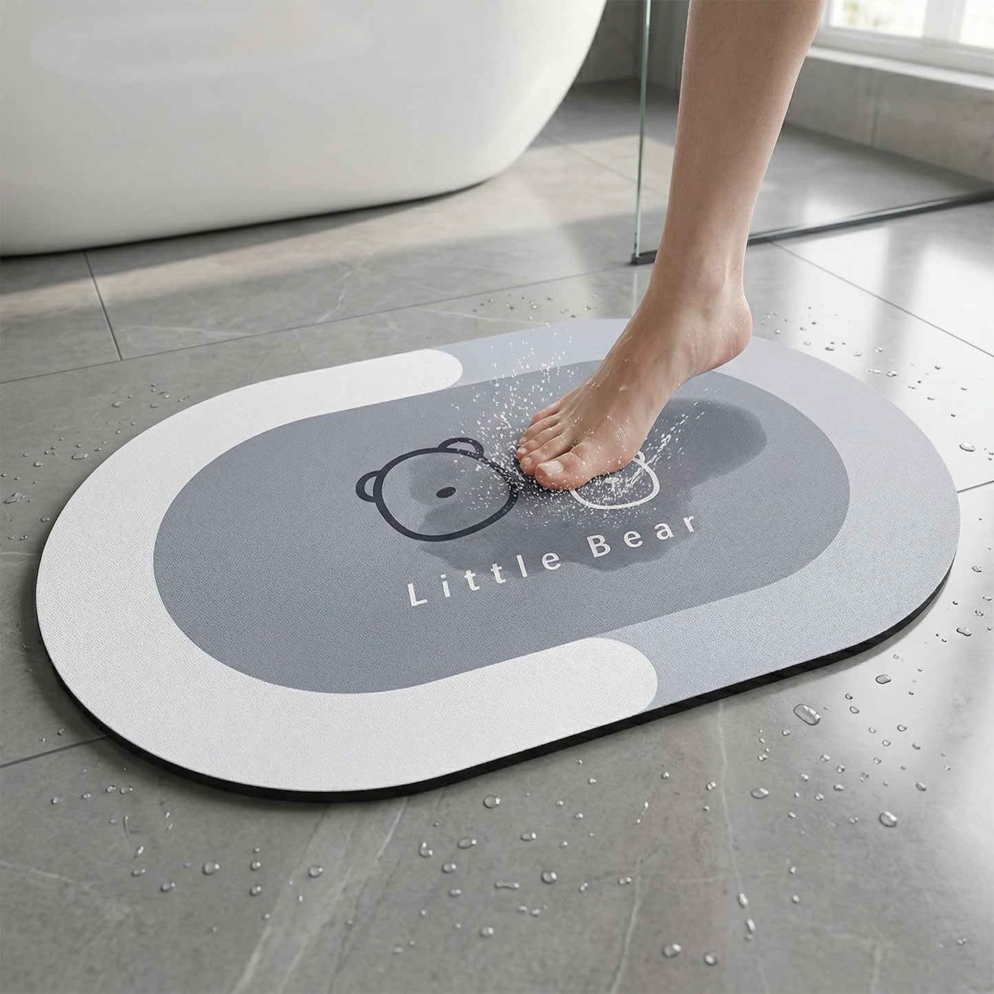 Anti Slip Quick Dry Bathroom Floor Mat (89x59 Cm)