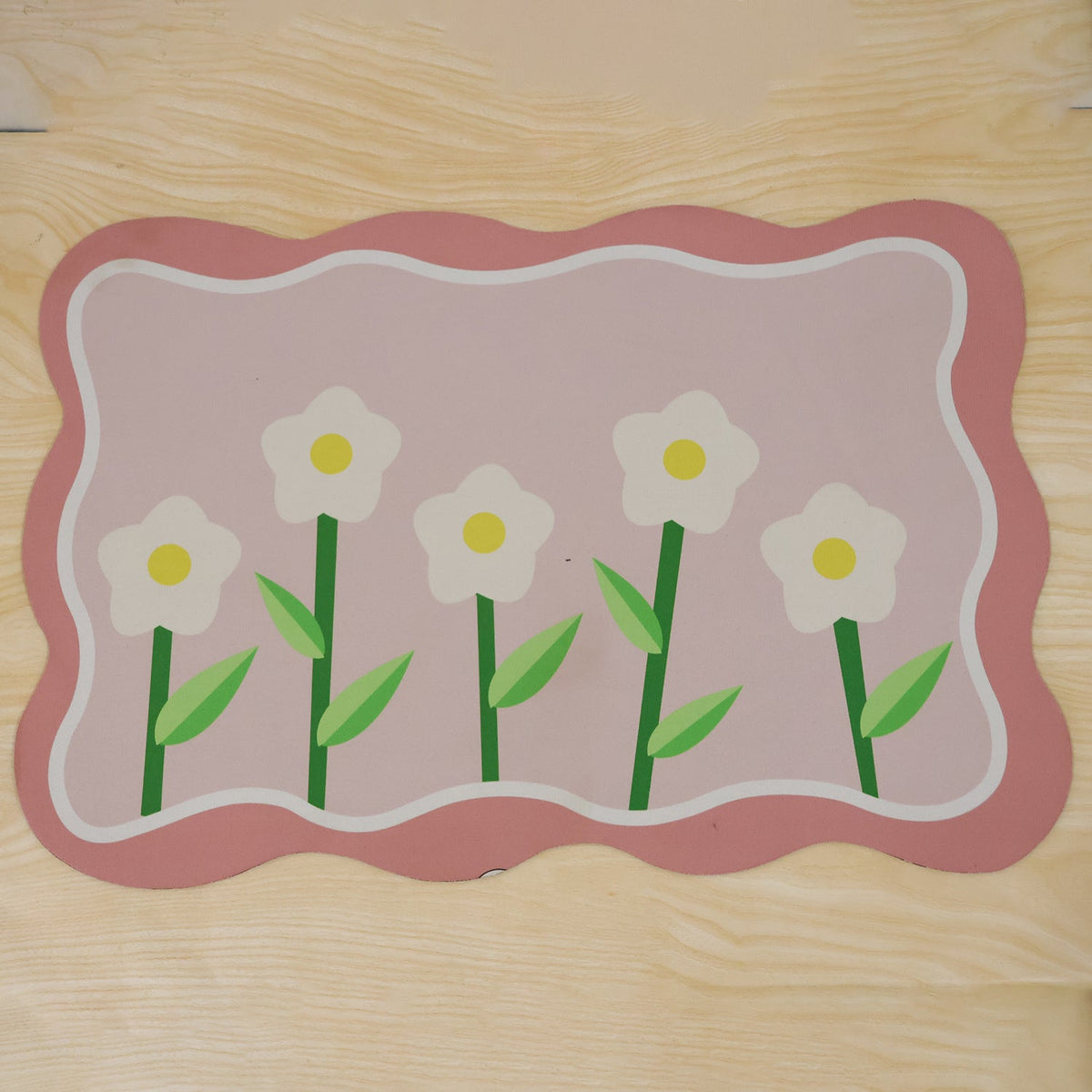 Floral floor mat bathroom use