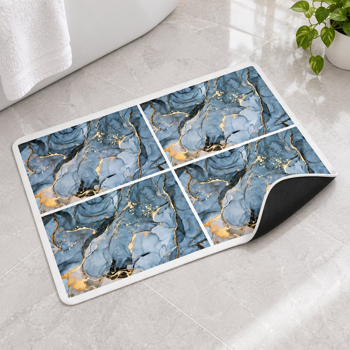 Bathroom mat anti slip back detail