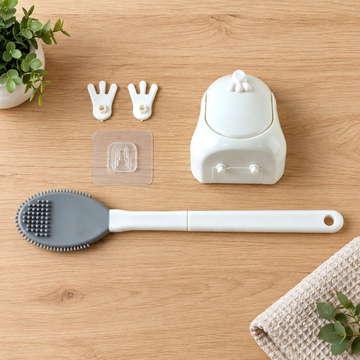Wall mounted toilet brush bathroom