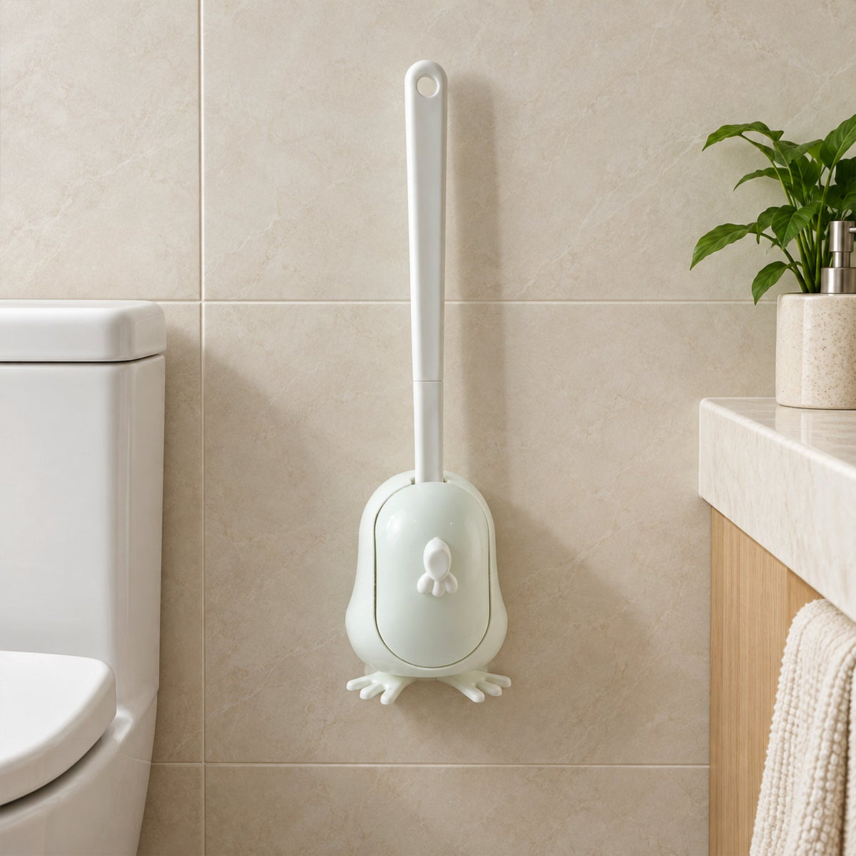 Toilet brush holder detail