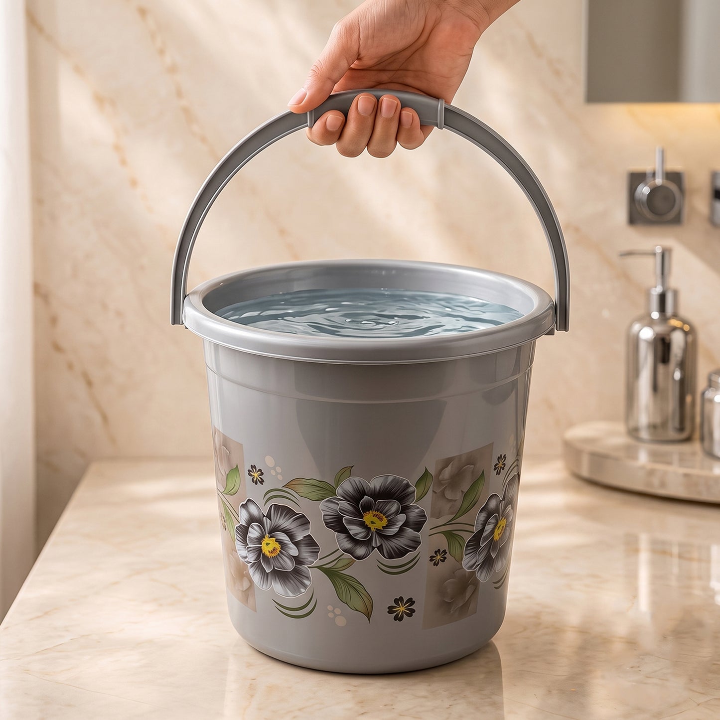 Large Capacity Plastic Bathroom Set of 7Pieces (1pc Big Tub, 1pc bucket,1pc , 1pc Mug, 1pc Soap Case, 1pc , 1pc Stool)