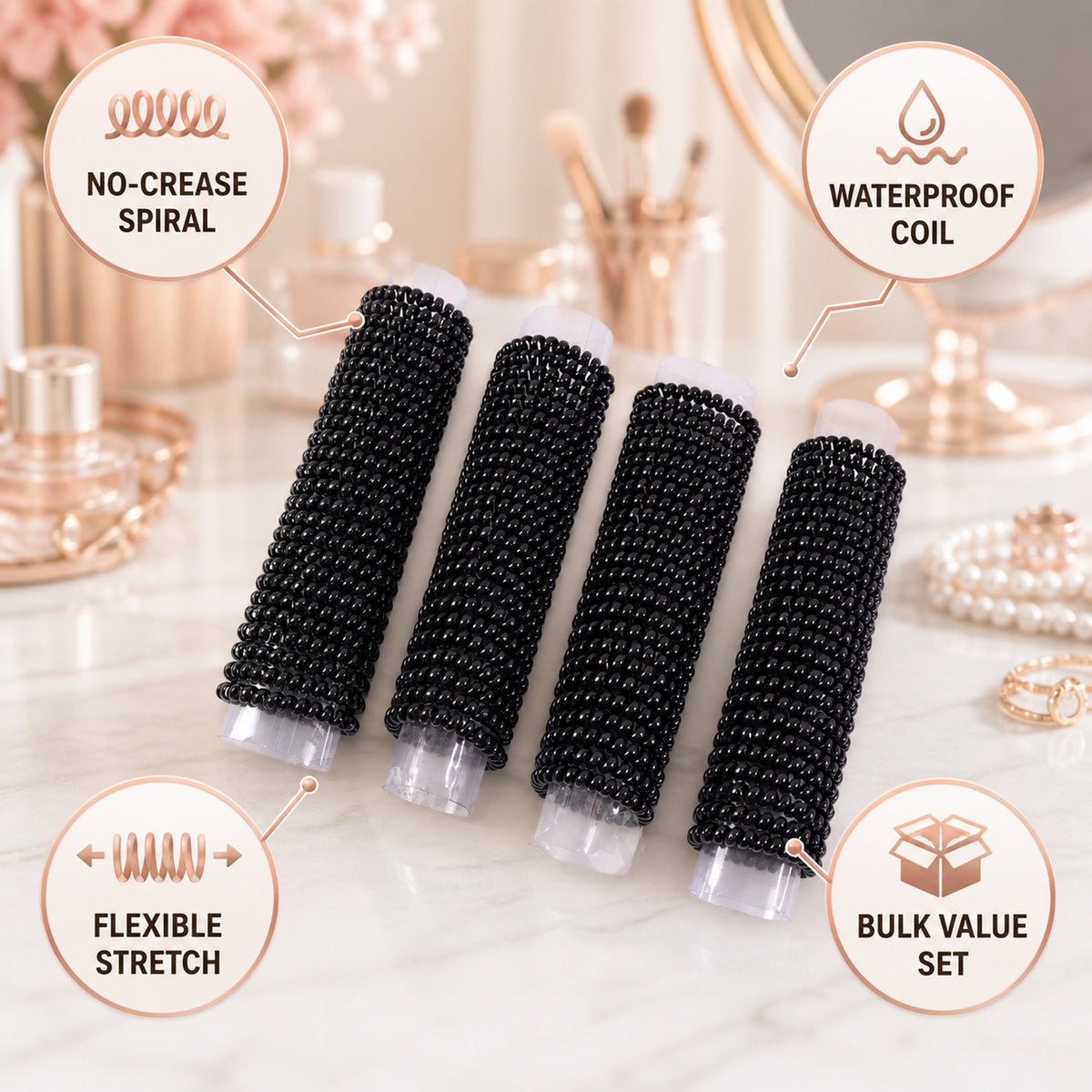 Telephone Wire Hair bands Pack of 100 Pcs, Hair accessories