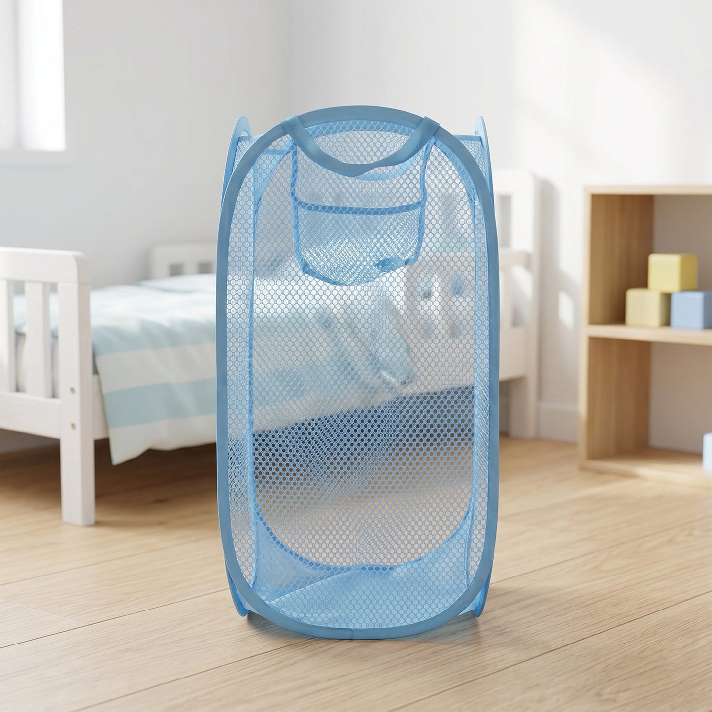 Large Mesh Pop Up Laundry Basket Clothes Storage Hamper (1 Pc, 54x30cm)