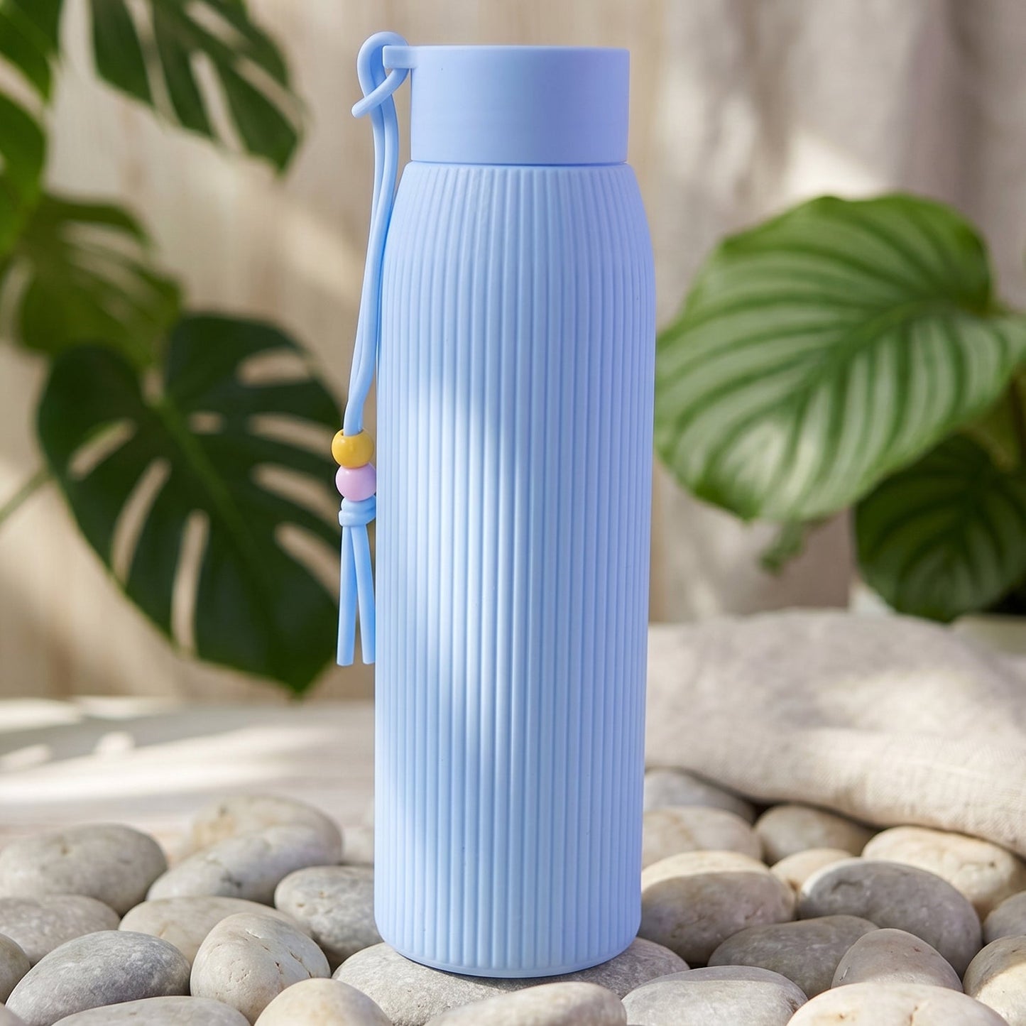 Premium Textured Glass Water Bottle (300 ML Approx)