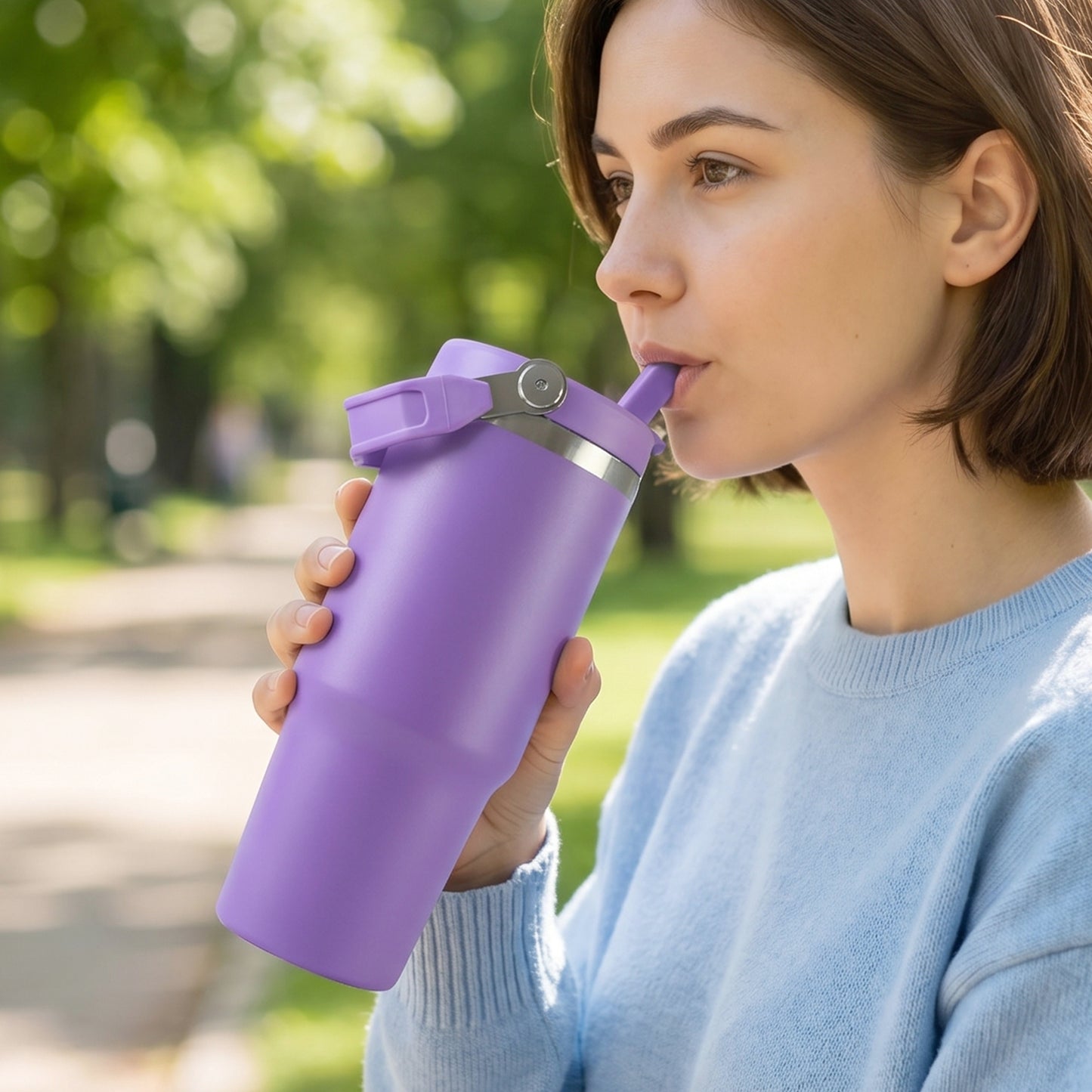 Premium Stainless Steel Vacuum Insulated Travel Mug Tumbler (890ML / 1 Pc / Mix Color)
