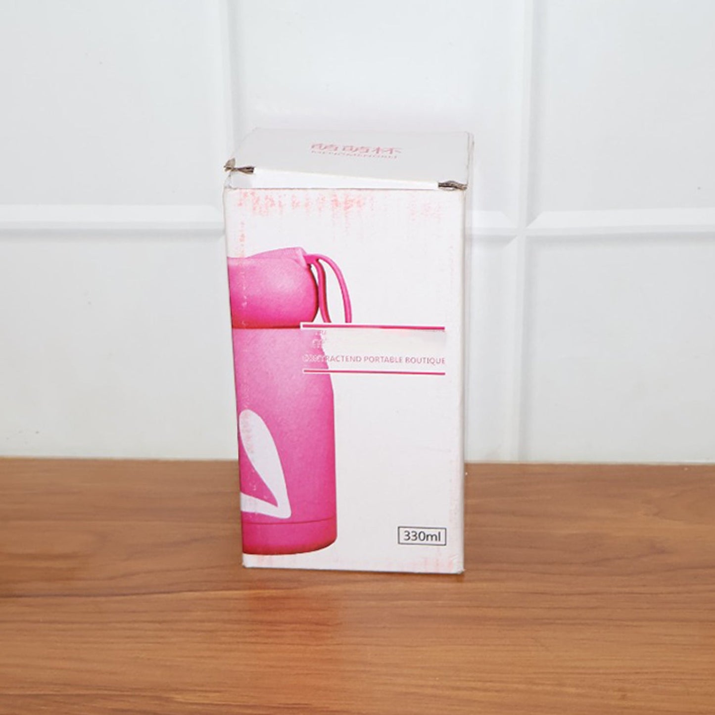 Stylish insulated glass water bottle with cute rabbit design for travel
